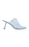 Studio Amelia Dolly Mesh Satin Mules In Light Blue
