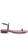 Studio Amelia Edith Flat Leather Sandals In Red