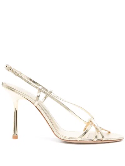 Studio Amelia 90mm Entwined Leather Sandals In Gold