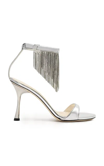 Studio Amelia Figaro Leather Sandals In Silver
