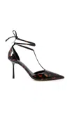 Studio Amelia Gisele Patent Leather Lace-up Pumps In Brown