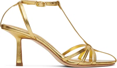Studio Amelia Gold Aviary 70 Heeled Sandals In Gld