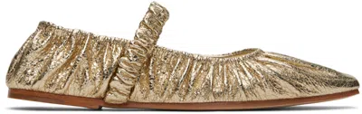 Studio Amelia Gold Zadie Ballerina Flats In Gld