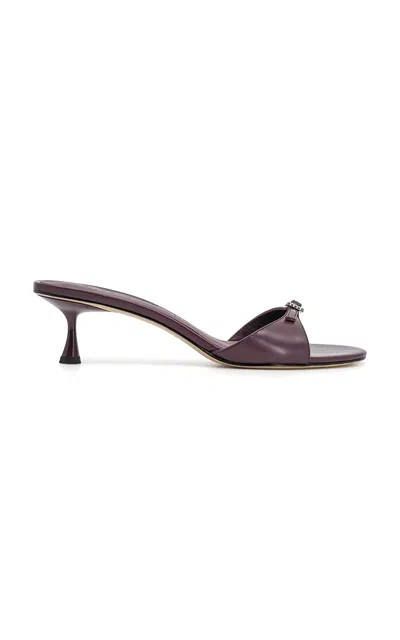 Studio Amelia Greta Leather Mules In Purple