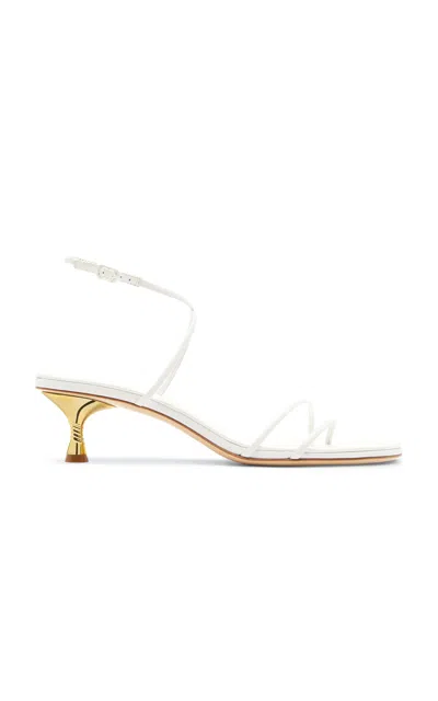 Studio Amelia Helix Leather Sandal In White
