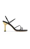 Studio Amelia Helix Leather Sandals In Black