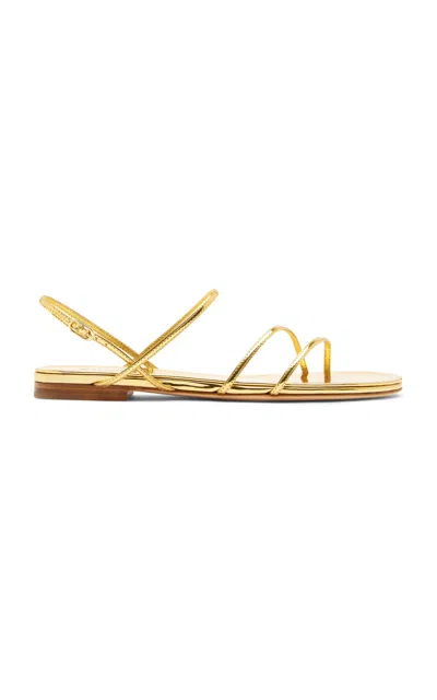Studio Amelia Helix Leather Sandals In Gold