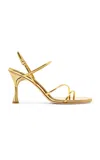 Studio Amelia Helix Leather Sandals In Gold