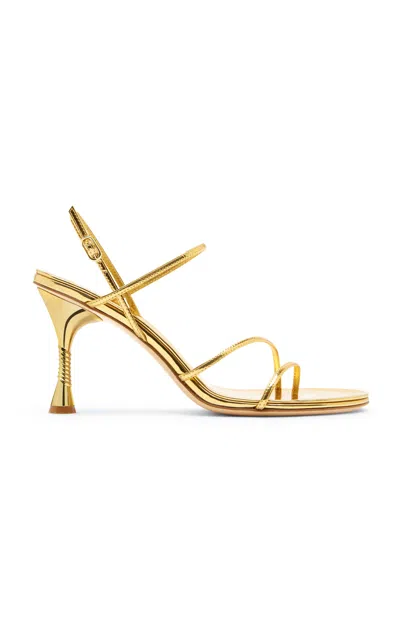 Studio Amelia Helix Leather Sandals In Gold