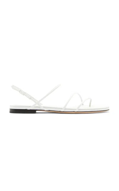 Studio Amelia Helix Leather Sandals In White
