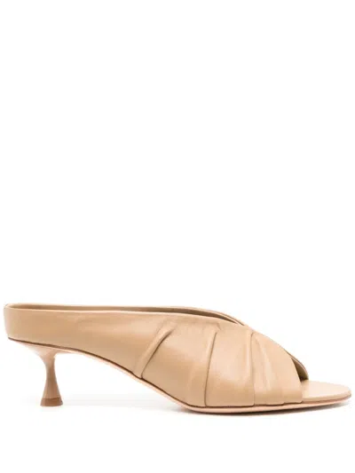Studio Amelia Jane 50mm Leather Mules In Brown