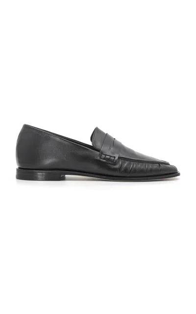Studio Amelia Jean Leather Loafers In Black
