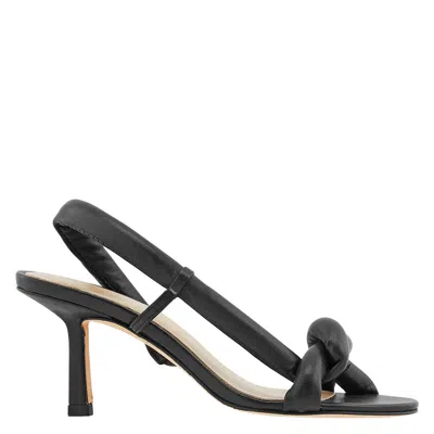 Studio Amelia Ladies Black Tubular Pretzel Heeled Sandals, Brand Size 35 ( Us Size 5 )