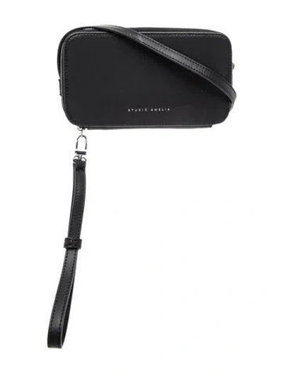 Pre-owned Studio Amelia Leather Crossbody Bag In Black