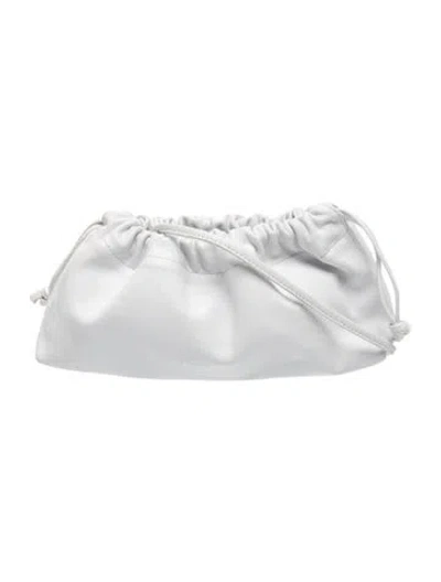 Pre-owned Studio Amelia Leather Evening Bag In Silver/white