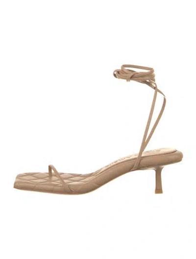 Pre-owned Studio Amelia Leather Gladiator Sandals In Neutral