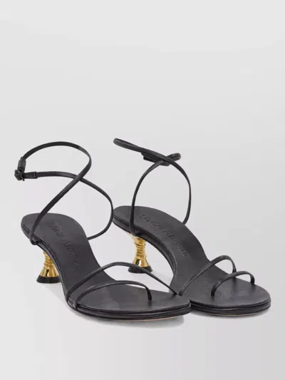 Studio Amelia Leather Helix 50mm Sandals In Black