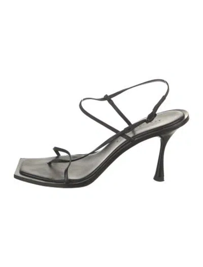 Pre-owned Studio Amelia Leather Sandals In Black