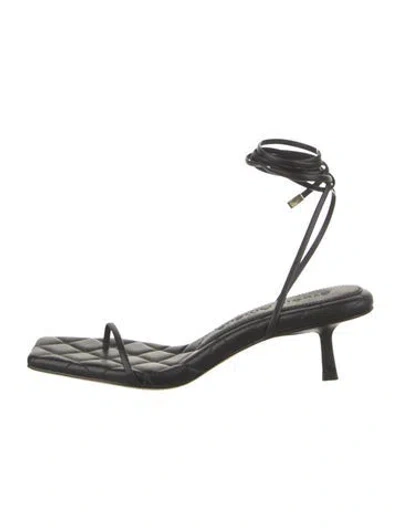 Pre-owned Studio Amelia Leather Sandals In Black