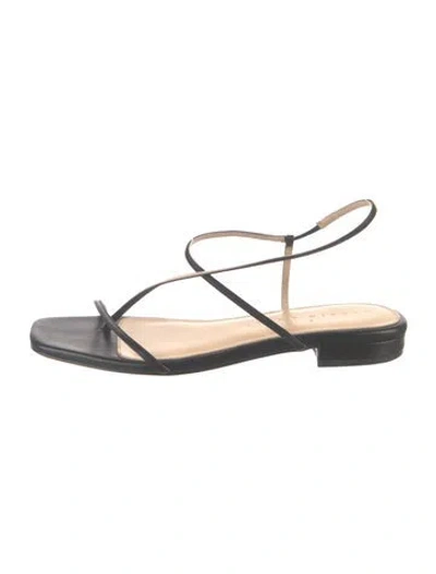 Pre-owned Studio Amelia Leather Sandals In Black