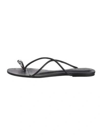 Pre-owned Studio Amelia Leather Sandals In Black
