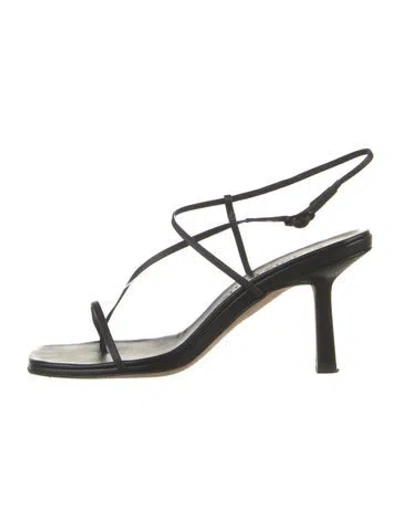 Pre-owned Studio Amelia Leather Sandals In Black
