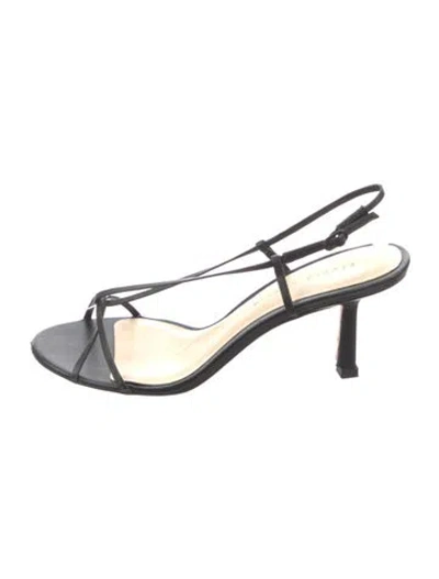 Pre-owned Studio Amelia Leather Sandals In Black