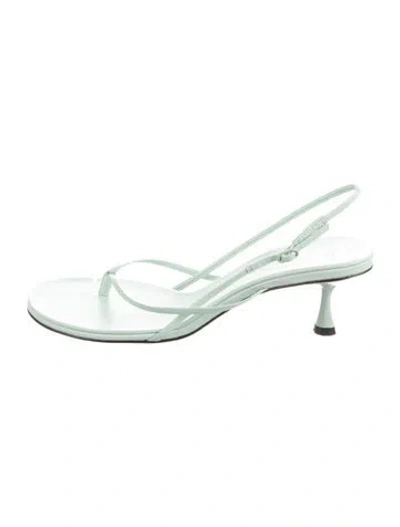 Pre-owned Studio Amelia Leather Sandals In Green