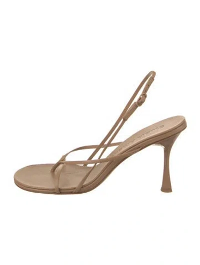 Pre-owned Studio Amelia Leather Sandals In Neutral