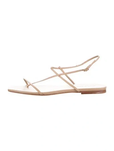 Pre-owned Studio Amelia Leather Sandals In Neutrals