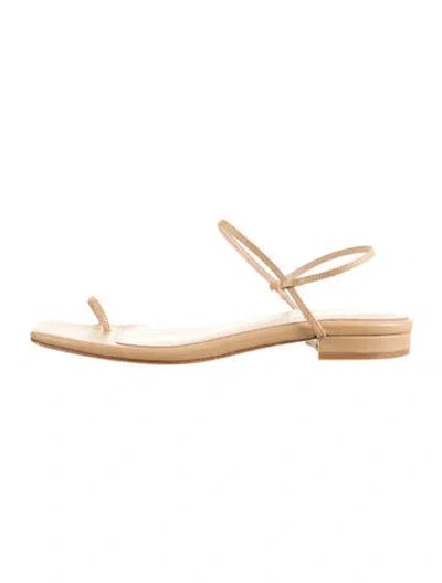 Pre-owned Studio Amelia Leather Sandals In Neutrals