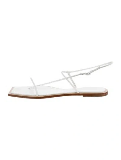 Pre-owned Studio Amelia Leather Sandals In White