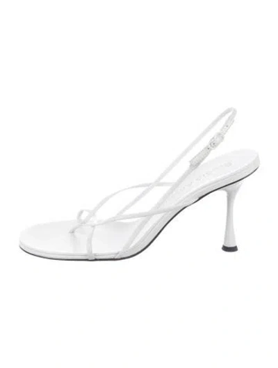 Pre-owned Studio Amelia Leather Sandals In White