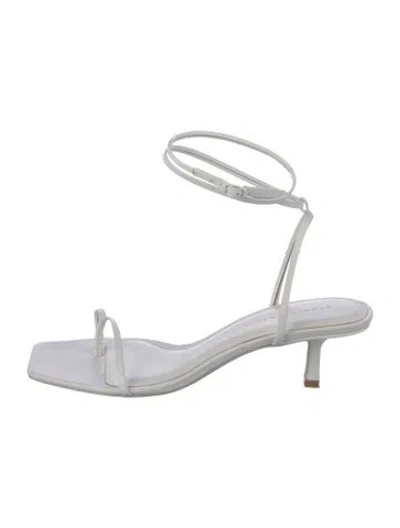 Pre-owned Studio Amelia Leather Sandals In White