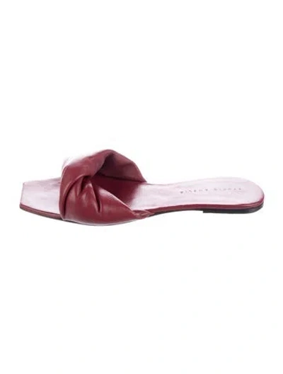 Pre-owned Studio Amelia Leather Slides In Burgundy