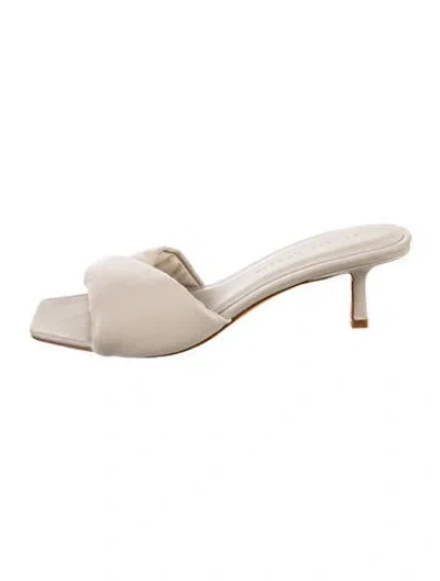 Pre-owned Studio Amelia Leather Slides In Neutrals