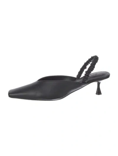 Pre-owned Studio Amelia Leather Slingback Pumps In Black
