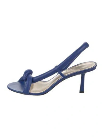 Pre-owned Studio Amelia Leather Slingback Sandals In Blue