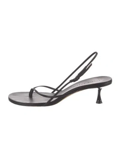 Pre-owned Studio Amelia Leather Slingback Sandals In Multi