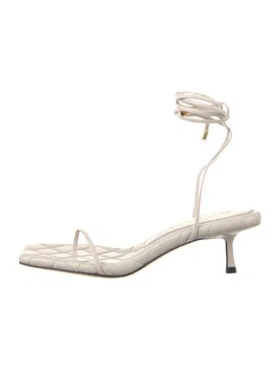 Pre-owned Studio Amelia Leather Slingback Sandals In Neutral