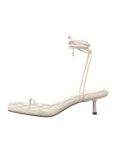 Pre-owned Studio Amelia Leather Slingback Sandals In Neutral