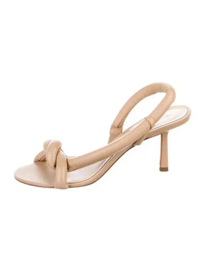 Pre-owned Studio Amelia Leather Slingback Sandals In Neutral