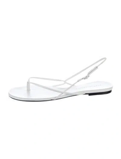 Pre-owned Studio Amelia Leather Slingback Sandals In Silver