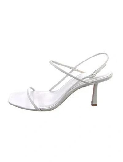 Pre-owned Studio Amelia Leather Slingback Sandals In White