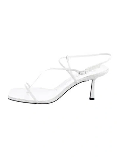 Pre-owned Studio Amelia Leather Slingback Sandals In White