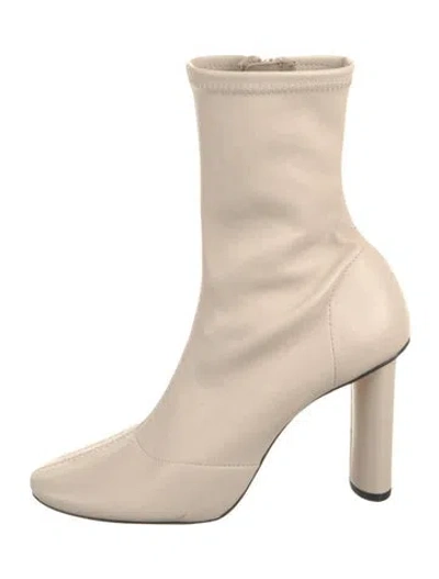 Pre-owned Studio Amelia Leather Sock Boots In Neutral