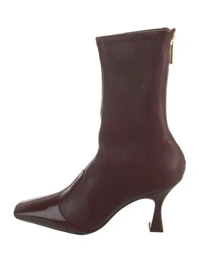 Pre-owned Studio Amelia Leather Sock Boots W/ Tags In Burgundy