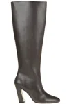 Studio Amelia Leather Under The Knee Boots In Brown