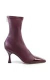 Studio Amelia 90mm Maverick Zip-detail Leather Ankle Boots In Burgundy