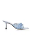 Studio Amelia Mesh And Satin Mules In Light Blue